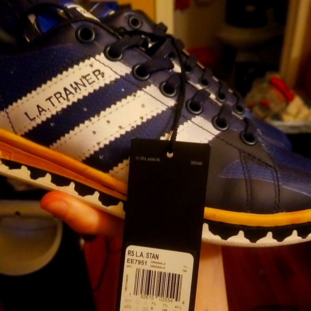 NWT Adidas×Raf Simons Blue/White Stan Smith L.A Trainers Men's US8 UK7.5
